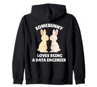 Somebunny Loves Being a Data Migration Engineer Easter Bunny Zip Hoodie