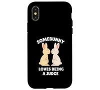 Somebunny Loves Being a Judge Cute Easter Bunny Job Gift Case for iPhone X/XS