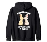 Somebunny Loves Being a Judge Cute Easter Bunny Job Gift Zip Hoodie