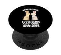 Somebunny Loves Being a No-code Developer Cute Easter Bunny PopSockets Adhesive PopGrip