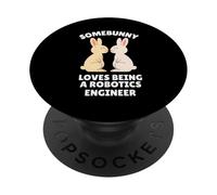 Somebunny Loves Being a Robotics Engineer Cute Easter Bunny PopSockets Adhesive PopGrip