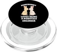 Somebunny Loves Being a Robotics Engineer Cute Easter Bunny PopSockets PopGrip for MagSafe