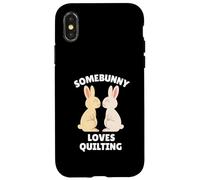 Somebunny Loves Quilting Cute Easter Bunny Quilter Gift Case for iPhone X/XS