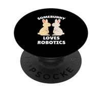 Somebunny Loves Robotics Cute Easter Bunny Robotics Engineer PopSockets Adhesive PopGrip