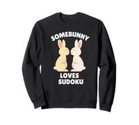Somebunny Loves Sudoku Cute Easter Bunny Puzzle Enthusiast Sweatshirt