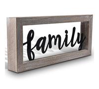 SOMEDA® Family Sign Decoration Wall or Free Standing Modern Rustic Sign Wooden Frame Living Room Gift for Family or Parents