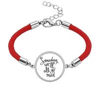 Someday We'll All Go Mad Quote Lucky Red String Bracelet Rope Bracelet Handmade