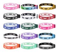SOMEITIA 15Pcs WWJD Webbing Bracelets for Women Men Adjustable Woven Wristbands Pack What Would Jesus Do Bracelet Inspiration Church Religious Christian Gifts for Fundraisers, Polyester Fibre, no