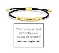 Someki Dont Let The Hard Days Win Bracelet for Women Men Adjustable Engraved Bracelet Stainless Steel Tube Inspirational Little Words Project Gifts for Hard Times Jewelry Stocking Stuffers, Alloy, no