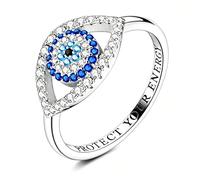 Someki Evil Eye Ring Silver Statement Cubic Zirconia Jewelry Accessories Rings Summer Rings Anniversary Birthday Gifts for Women, Metal, No Gemstone