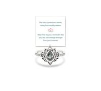 Someki Fck My Trauma Lotus Ring, No Mud No Lotus Flower Cubic Zirconia Inlay Vintage Healing Rings To My Daughter/Best Friend Inspirational Gifts Jewelry, Copper, No Gemstone