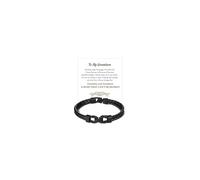 Someki Grandson Bracelet Leather Black Bracelet Braided Bracelets Grandson Gifts from Grandma Jewelry Inspirational Birthday Gifts for Men, L, no gemstone