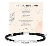 Someki This Too Shall Pass Bracelet Funny Inspirational Quote Adjustable Engraved Braided Cord Bracelet Sarcastic Encouragement Jewelry Gift