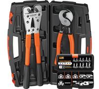 SOMELINE Crimping Pliers Cable Lugs Set, Orange, Crimping Pliers, Power Tool Set, Includes Crimping Tool, Cable Cutter, Tubular Terminals