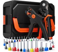 SOMELINE Hexagonal Crimping Pliers Set, 36 Types [0.25-10mm²] Wire end ferrules Set, with Hexagonal Wire end Ferrule Pliers and Automatic Stripper, Crimping Pliers -Stackable Storage Box