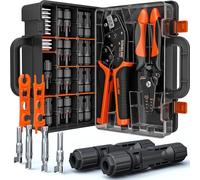 SOMELINE Solar Crimping Tool Kit - Crimping Pliers for 2.5/4/6 mm² (14/12/10 AWG) PV Cables - Includes 12 Pairs of Solar Connectors, Spanners and Wire Stripper - Solar Panel Connectors Kit
