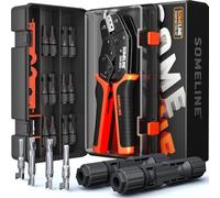 SOMELINE Solar Panel Connector Crimping Tool Kit - PV Cable Crimping Pliers for 2.5/4/6 mm² (14/12/10 AWG), Includes 6 Pairs of Photovoltaic Connectors and Spanners - Solar Crimping Tool Kit