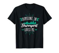 Someone In Davenport Loves Me Davenport IA Skyline T-Shirt