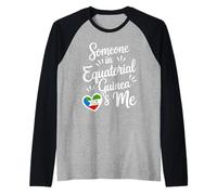 Someone in Equatorial Guinea Loves Me Heart Flag Raglan Baseball Tee
