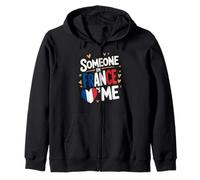 Someone In France Loves Me French Heart Flag Zip Hoodie