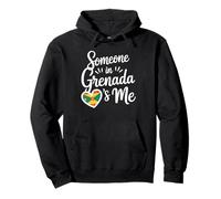 Someone In Grenada Loves Me Flag Heart Long Distance Pullover Hoodie