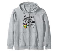 Someone In Grenada Loves Me Heart Flag Caribbean Zip Hoodie