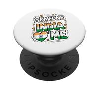 Someone In India Loves Me Indian Flag Heart PopSockets Adhesive PopGrip