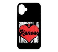 Someone In Kansas Loves You Heart Retro Vintage Case for iPhone 16 Plus