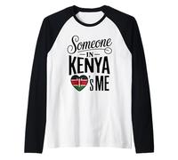 Someone in Kenya Loves Me Kenya Flag Heart Raglan Baseball Tee
