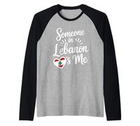 Someone in Lebanon Loves Me Heart Flag Pride Raglan Baseball Tee