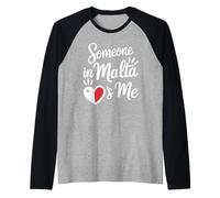 Someone in Malta Loves Me Long Distance Love Raglan Baseball Tee