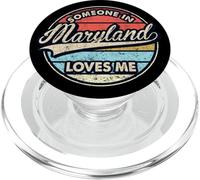 Someone In Maryland Loves Me US State Cool Retro PopSockets PopGrip for MagSafe