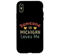 Someone In Michigan Loves Me Retro USA State US Case for iPhone X/XS