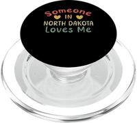 Someone In North Dakota Loves Me Retro USA State US PopSockets PopGrip for MagSafe