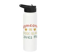 Someone in Rhode Island Loves Me Retro USA State US Stainless Steel Insulated Water Bottle