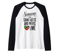 Someone in Saint Kitts and Nevis Loves Me Heart Raglan Baseball Tee
