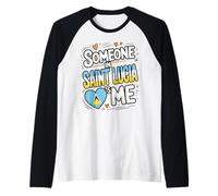 Someone in Saint Lucia Loves Me Long Distance Love Raglan Baseball Tee