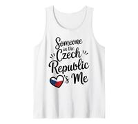 Someone in The Czech Republic Loves Me Heart Flag Tank Top
