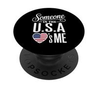 Someone In The U S A Loves Me Heart Flag PopSockets Adhesive PopGrip