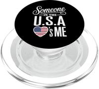 Someone In The U S A Loves Me Heart Flag PopSockets PopGrip for MagSafe