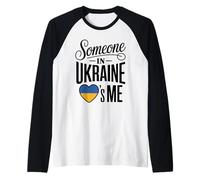 Someone in Ukraine Loves Me Heart Flag Support Raglan Baseball Tee