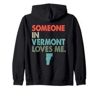 Someone In Vermont Loves Me Retro Style US State Zip Hoodie