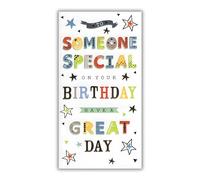 Someone Special Birthday Card - Contemporary Stars Design - Special Finishes and Illustrated Insert Leaf - Made in the UK - Eco-Friendly