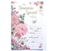 Someone Special Birthday Card - Female Ladies Her Floral - Size: 23cm x 15.5cm (9"x6") C75D