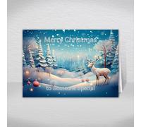 Someone Special Christmas Card, A5 Size Christmas Card for Someone Special, Partner, Luxury Christmas Greeting Cards with a Christmas Wishes Greetings Verse Inside: Reindeer Snow Scene Christmas Card