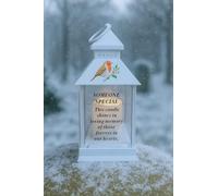 Someone Special Memorial Light Up Lantern - Christmas Robin & Holly LED Candle Ornament for Graveside Remembrance or Home Display