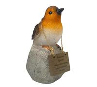 Someone Special Memorial Robin on a Rock with Hanging Plaque - Tribute Christmas Verse Graveside