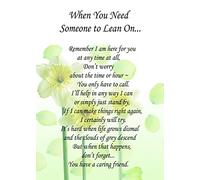Someone to Lean On Poem Verse Greeting Card