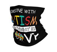 Someone With Autism Has Taught Me Love Needs No Words Face Shield Multifunctional Bandana Anitdust Neck Gaiter For Tennis Running Men 26X30CM