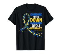 Someone with Down Syndrome Stole My Heart Blue Yellow Ribbon T-Shirt